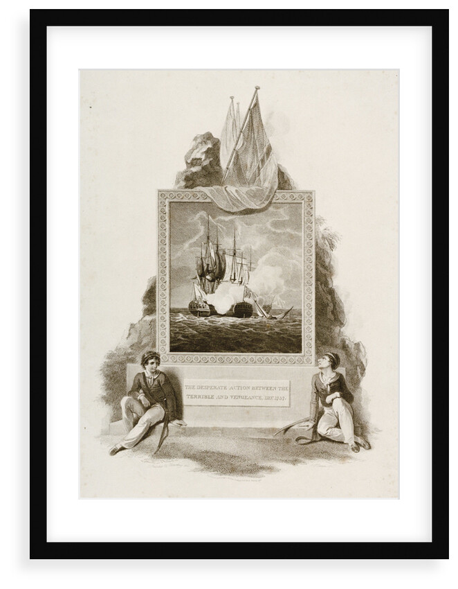 Action between the 'Terrible' and 'Vengeance', December 1757 by Robert Smirke and Robert Cleveley