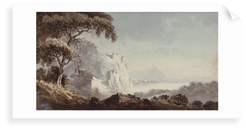 Rocky coast with castle by George Bulteel Fisher
