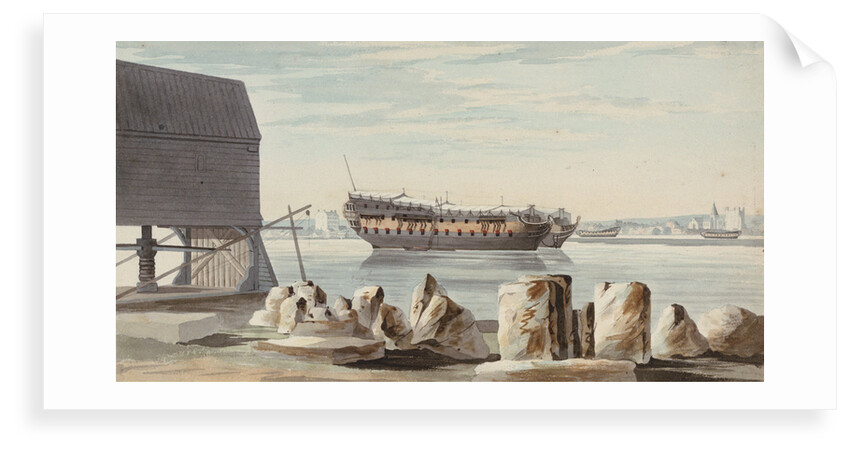 Rochester looking across from Chatham by George Bulteel Fisher