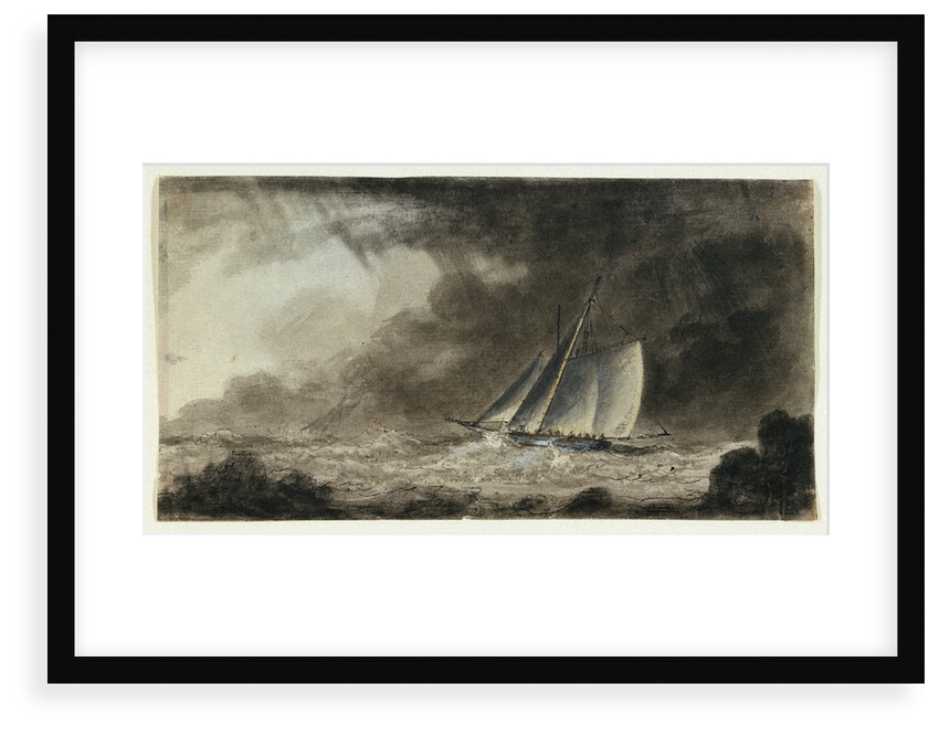 Cutter off a coast in a squall by Charles Gore