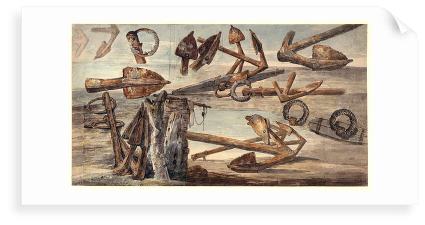 Rusted Kedge anchors by William Payne