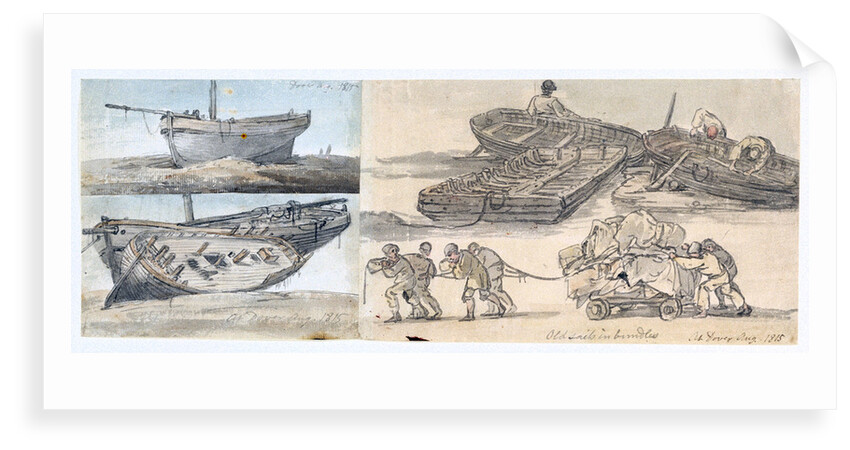 Old sails in bundles. At Dover Aug 1815 by William Payne