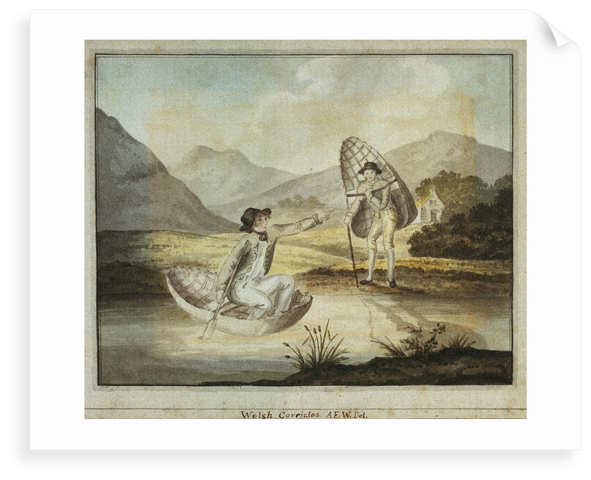 'Welsh Corricles': two young gentlemen take to the water in their coracles by WAE