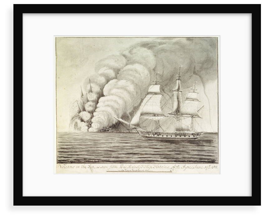 Volcano in the sea, as seen from His Majesty's Ship 'Sabrina', off the Azores, June 19th 1811 by John William Miles