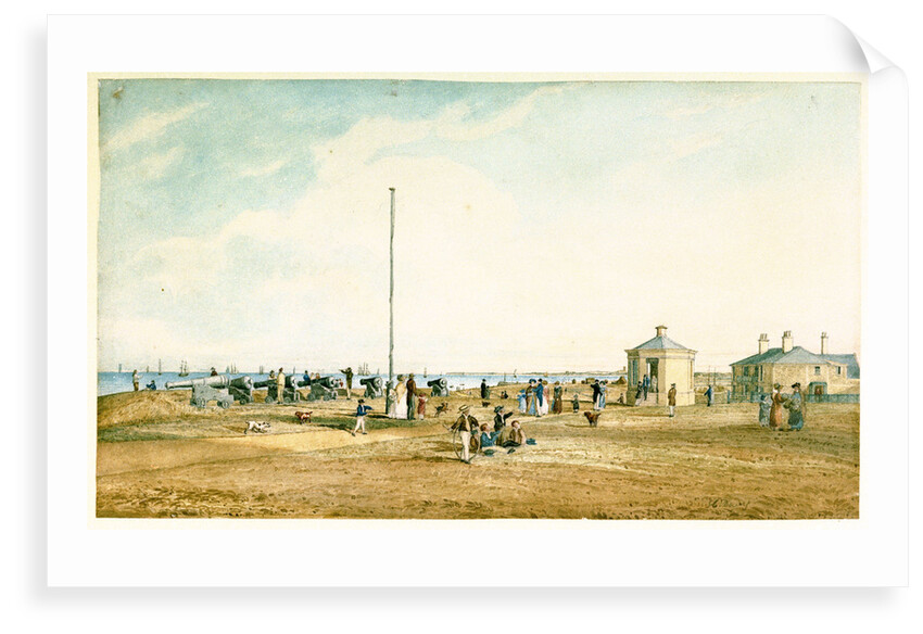 View of coastal batteries, possibly Gun Hill, Southwold, Suffolk by Henry Davy