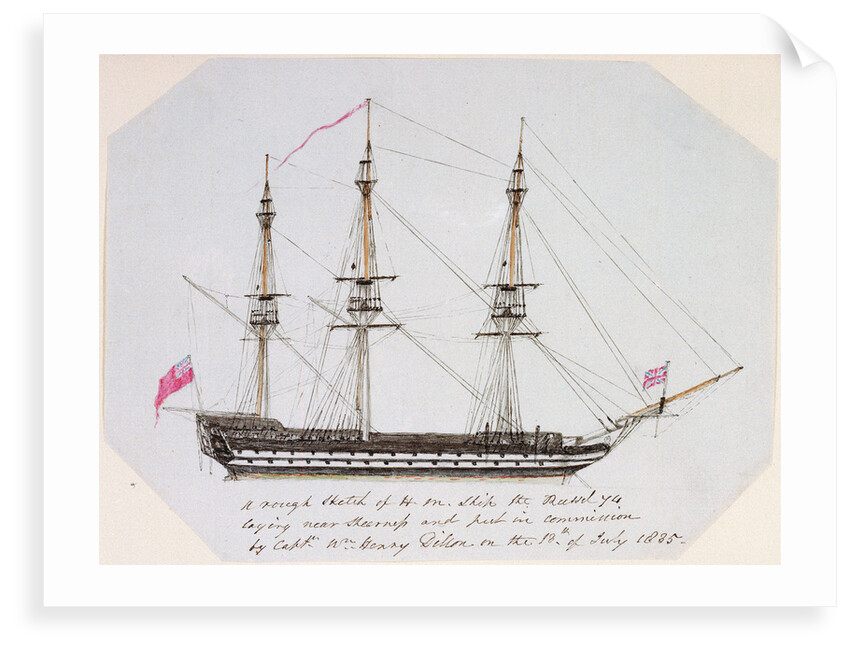 Sketch of HMS 'Russel' by unknown