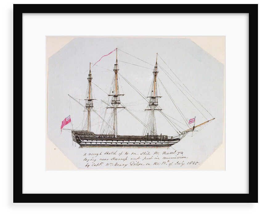 Sketch of HMS 'Russel' by unknown