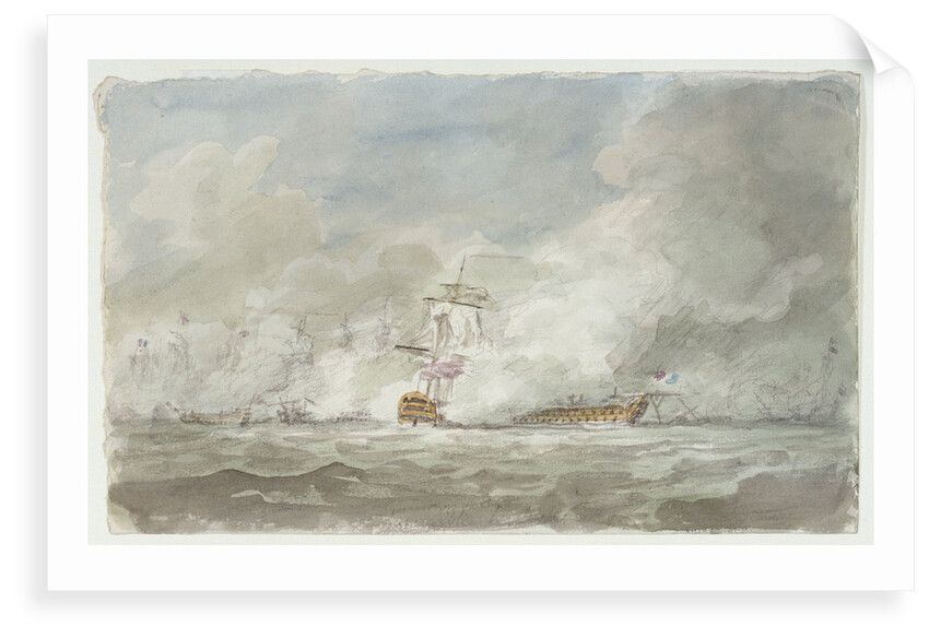 Battle of the First of June 1794, le 'Juste' and 'Invincible' by Nicholas Pocock