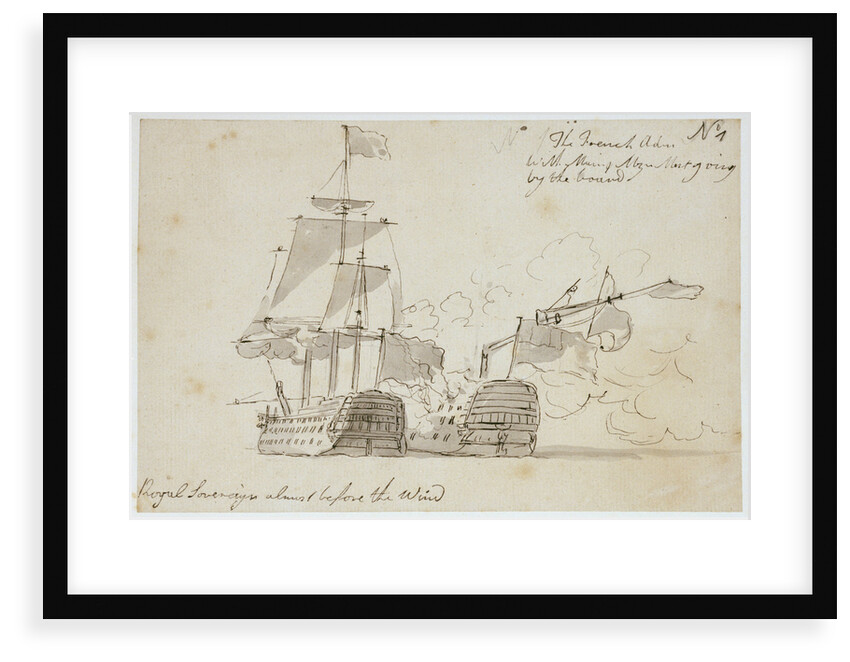 The Battle of the Glorious First of June, 1794; the 'Royal Sovereign' and the 'Terrible' (No.1) by Nicholas Pocock