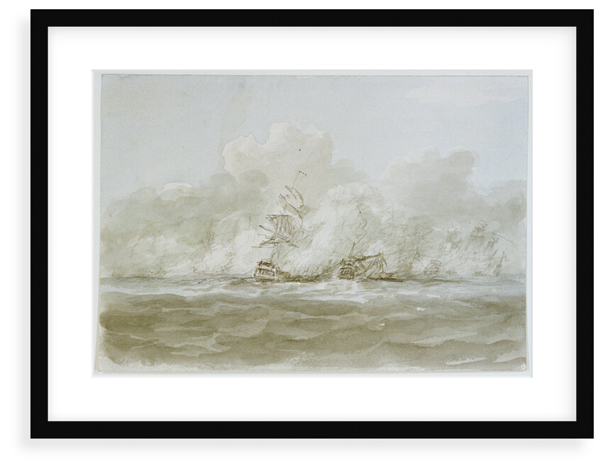The Battle of the Glorious First of June, 1794; the 'Defence' (?) and 'Le Vengeur' by Nicholas Pocock