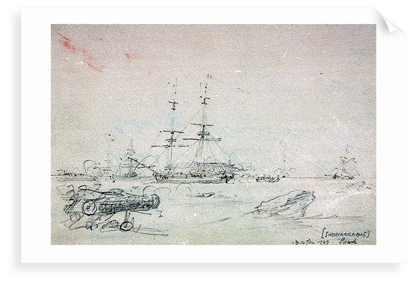 'Indefatigable' 13th to 14th of January 1797, the crew of the Amazon being landed and made prisoners by Nicholas Pocock