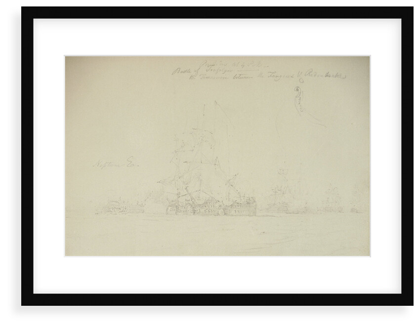 The Battle of Trafalgar, 21 October 1805: the 'Temeraire' between the 'Redoutable' and 'Fougeux' by Nicholas Pocock