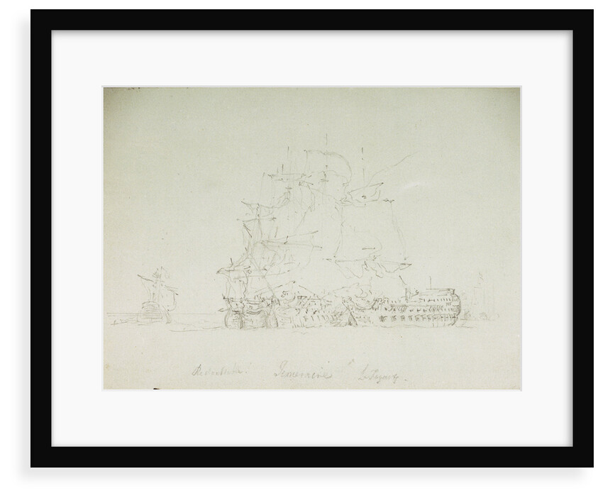 The Battle of Trafalgar, 21 October 1805: 'Redoutable', 'Temeraire' and 'Fougeux' by Nicholas Pocock