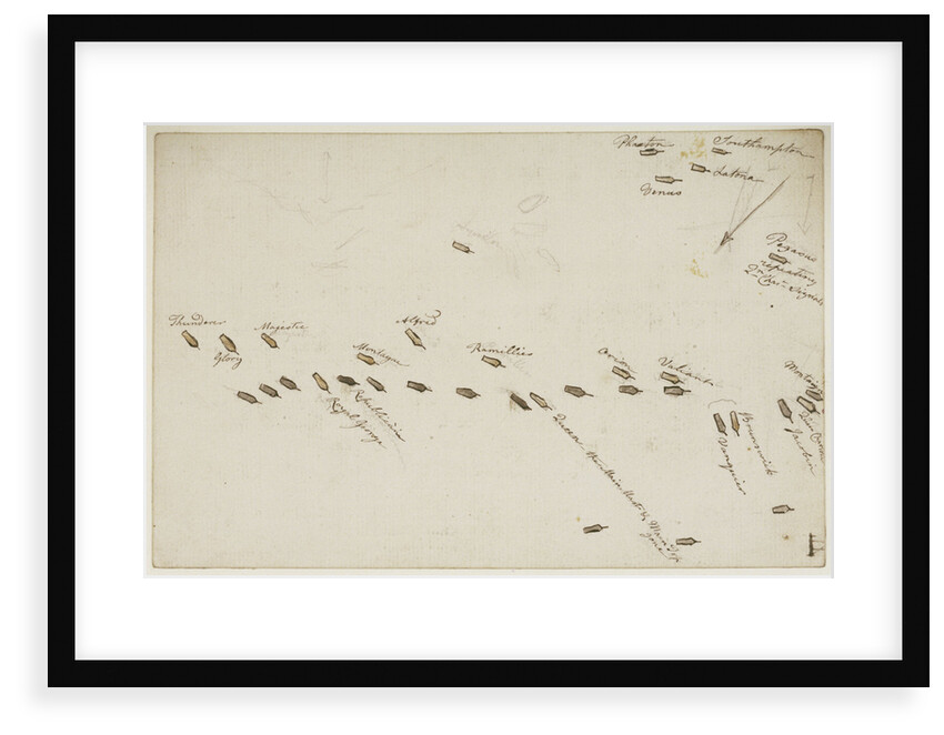 The Battle of the Glorious First of June, 1794; plan of the action by Nicholas Pocock