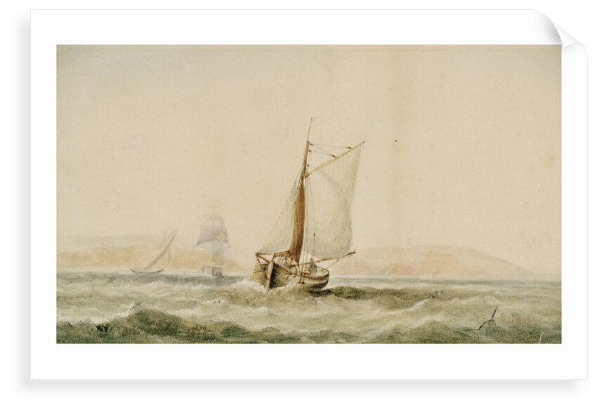 A lugger in a breeze by Arthur Wellington Fowles