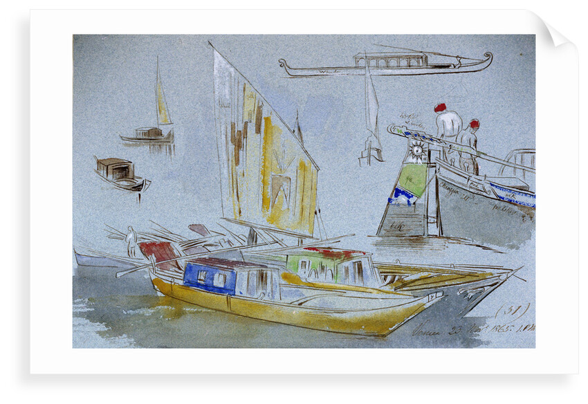 Studies of Venetian craft by Edward Lear