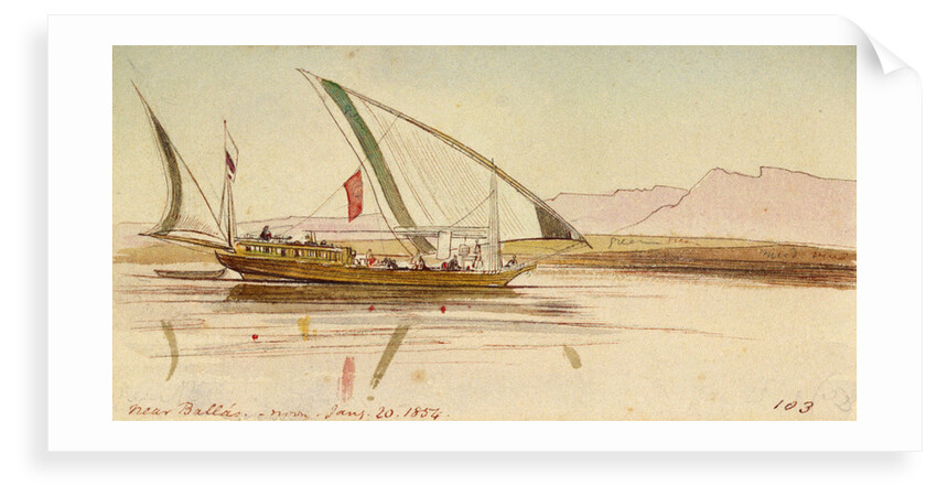On the Nile near Ballas, Egypt by Edward Lear