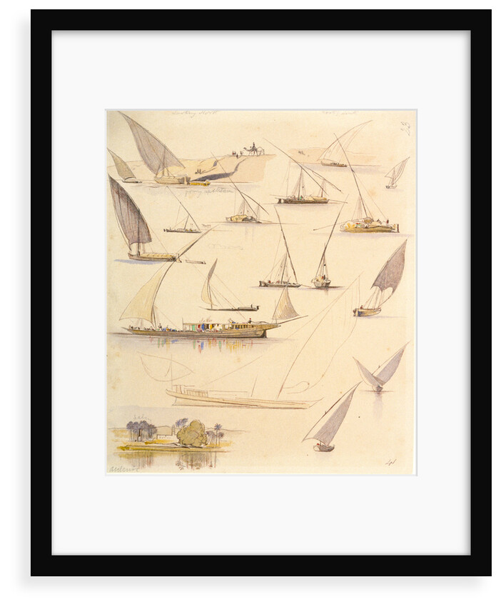 Studies of various Egyptian craft by Edward Lear