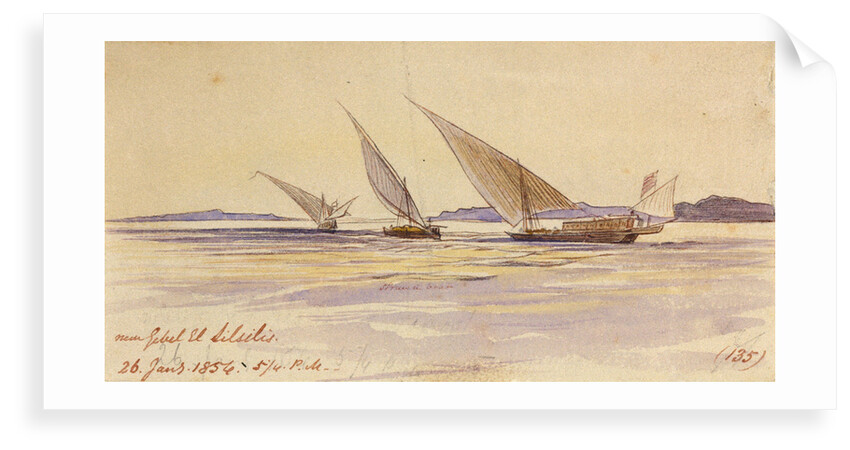 Near Gebel El Silsilis, Egypt by Edward Lear