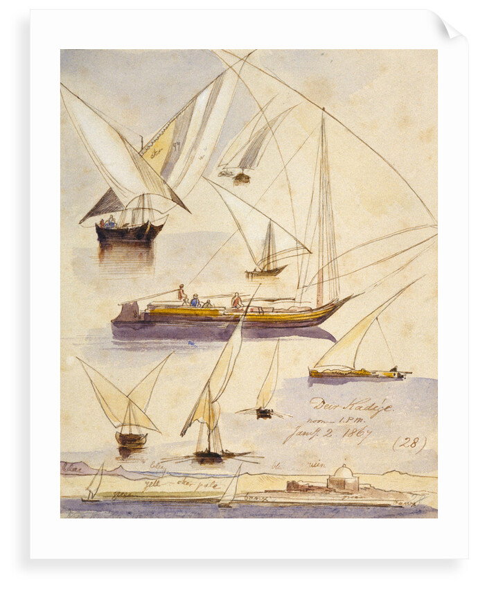 Deir Kadige, Egypt by Edward Lear