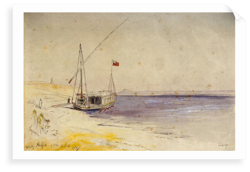 Wady Halfeh, Egypt by Edward Lear