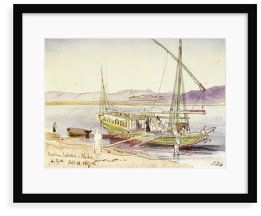 Between Daboad & Phila, Egypt by Edward Lear
