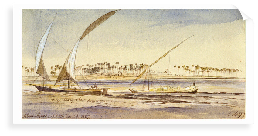 Abou Ajees, Egypt by Edward Lear