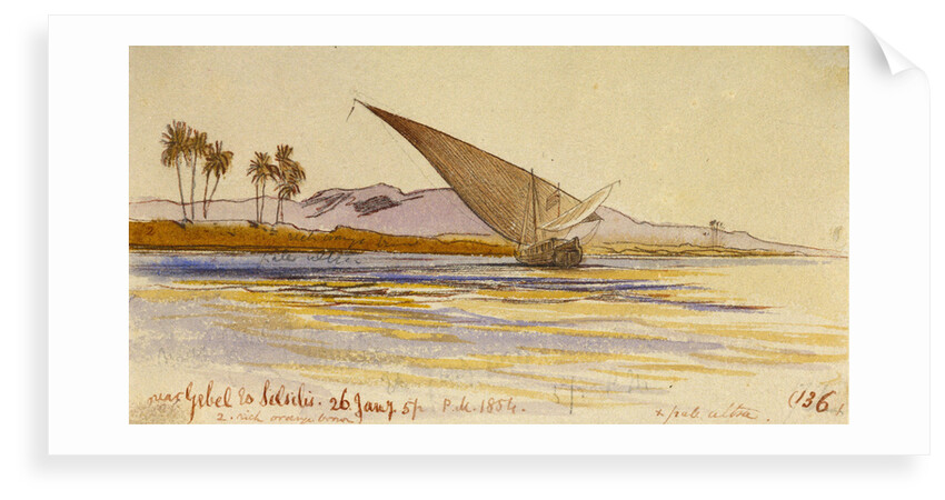 Near Gebel es Silsilas, Egypt by Edward Lear