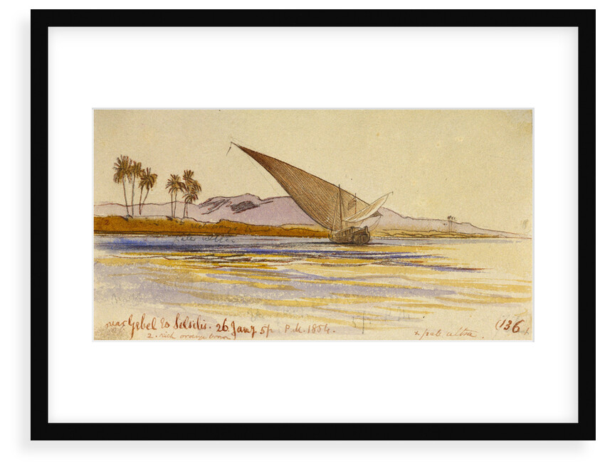 Near Gebel es Silsilas, Egypt by Edward Lear
