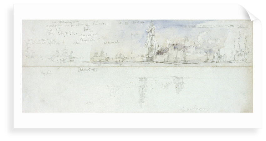 12 Mar 1854 10am The Baltic fleet under Sail and Steam by Oswald Walter Brierly