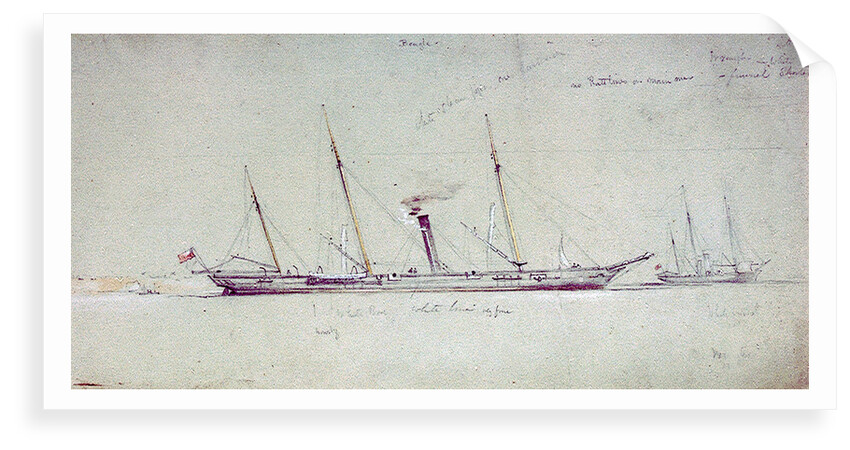 HMS 'Beagle' and 'Wrangler' by Oswald Walter Brierly