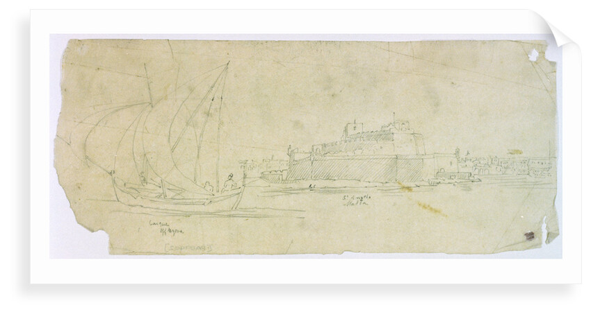 Caique off Hydra. St Angelo Malta by Captain George Pechell Mends