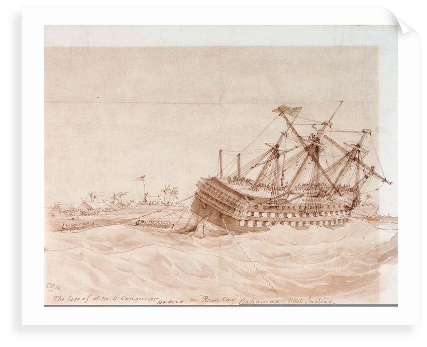 The loss of HMS 'Conqueror' by George Pechell Mends