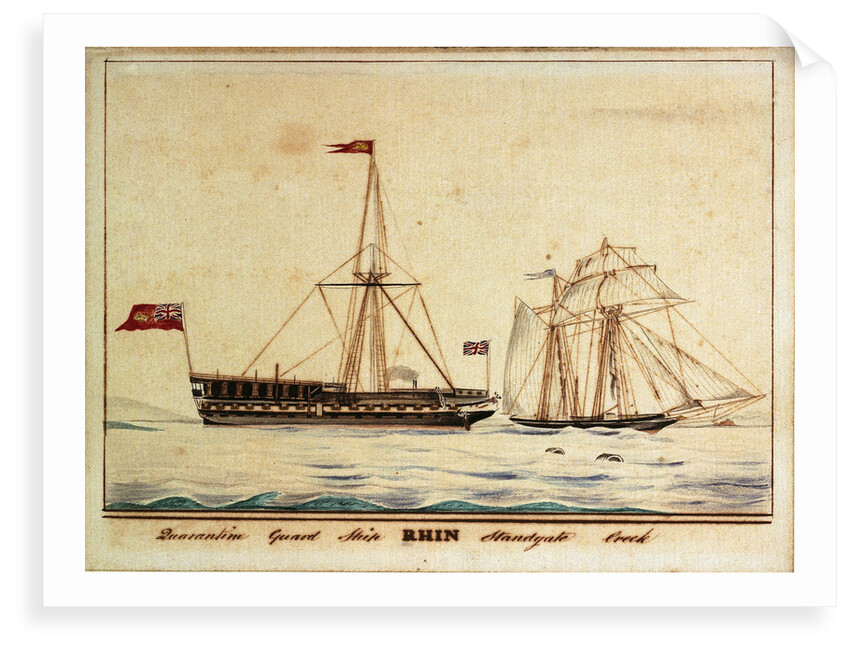 Quarantine guard ship 'Rhin' standgate creek by British School