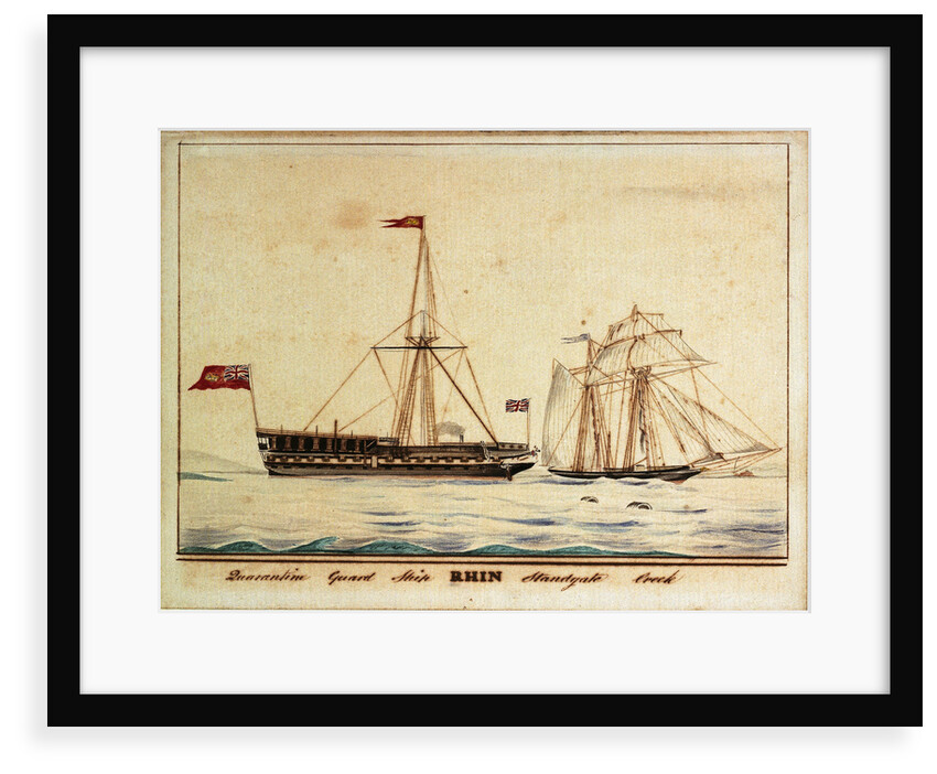 Quarantine guard ship 'Rhin' standgate creek by British School