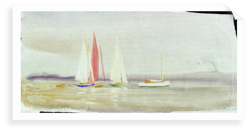 Three yachts and a cabin cruiser by William Lionel Wyllie
