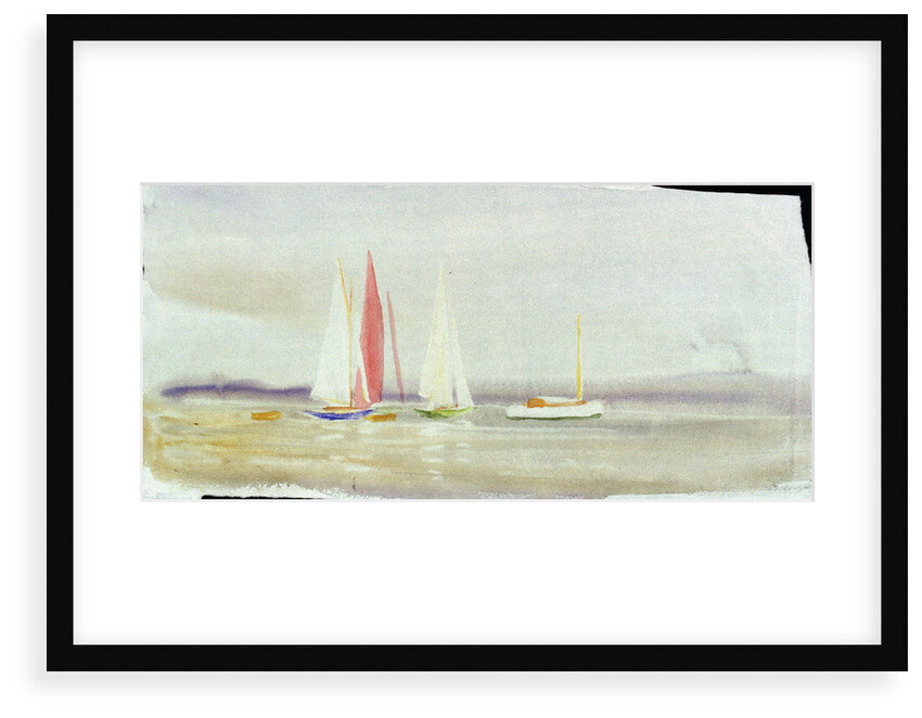 Three yachts and a cabin cruiser by William Lionel Wyllie