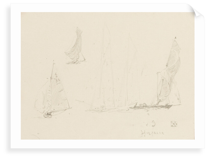Rough sketches of yachts by William Lionel Wyllie