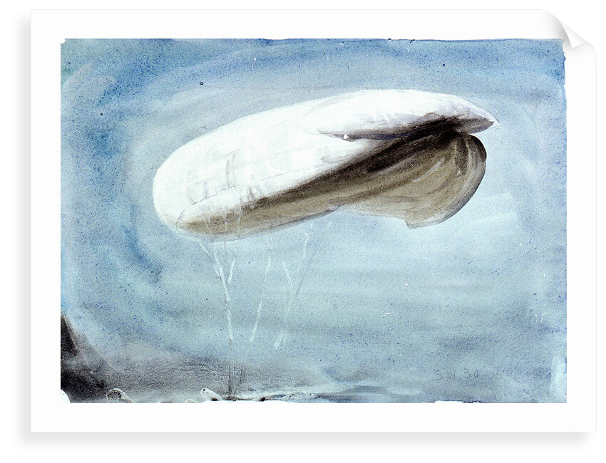 A barrage balloon S W 30 by William Lionel Wyllie