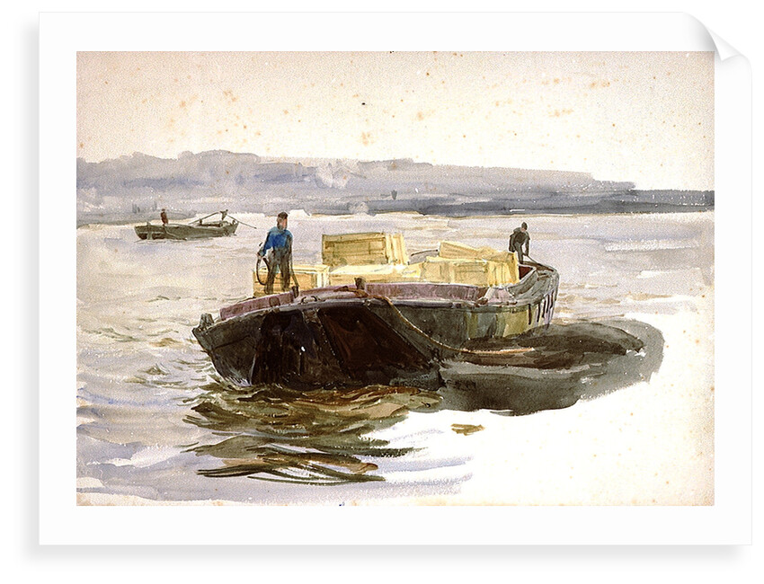 A lighter loaded with packing cases by William Lionel Wyllie