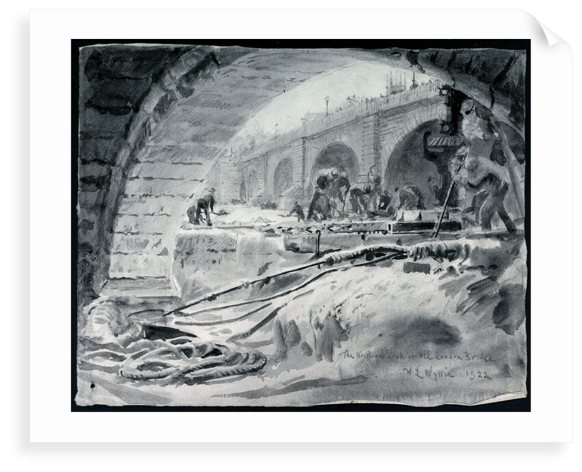 The northern arch of Old London Bridge by William Lionel Wyllie