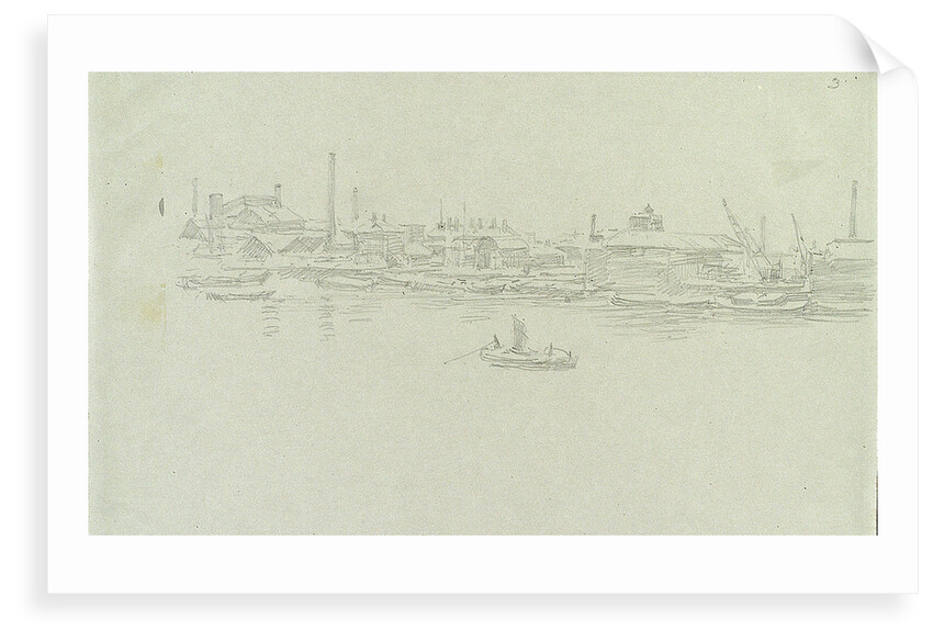 Greenwich or Rotherhithe, possibly in snow by William Lionel Wyllie