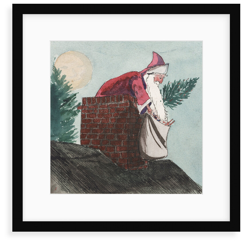 Father Christmas going down the chimney by William Lionel Wyllie