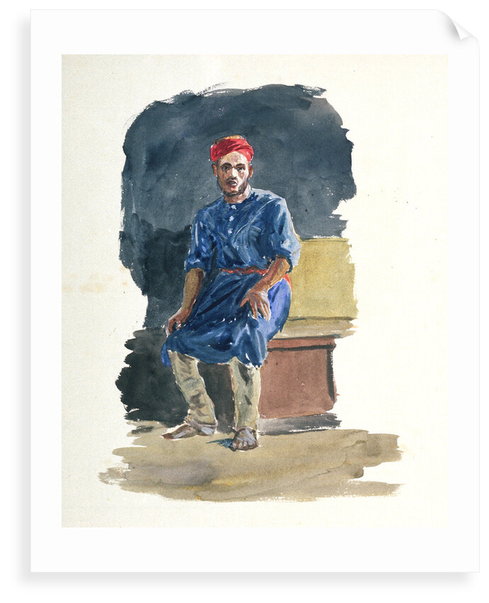 Study of a seated man in North African dress by William Lionel Wyllie