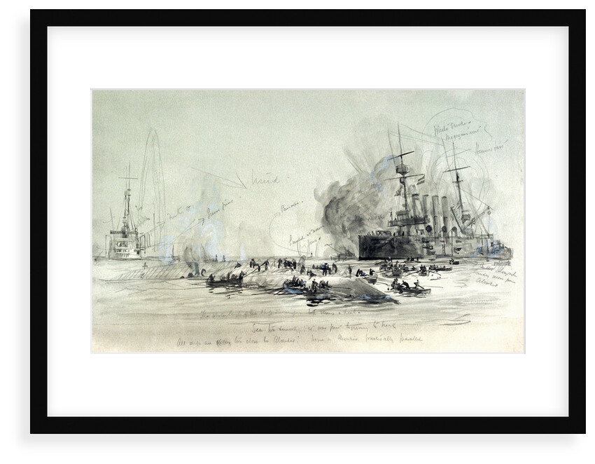 HMS 'Hogue', 'Cressy', 'Aboukir' by William Lionel Wyllie