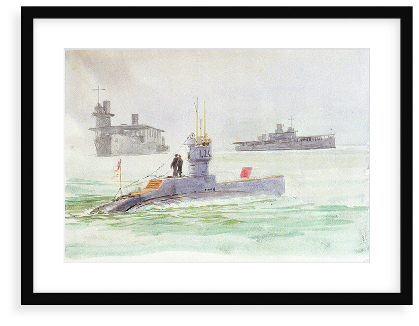 Aircraft carriers and the submarine L24 by William Lionel Wyllie
