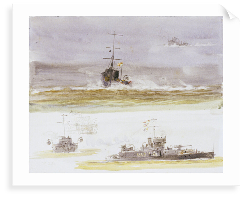 Studies of 'M'-class coastal monitor M25 by William Lionel Wyllie