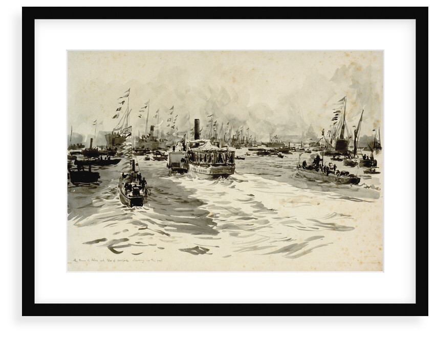 The Prince of Wales and Shah of Persia steaming up the Pool by William Lionel Wyllie