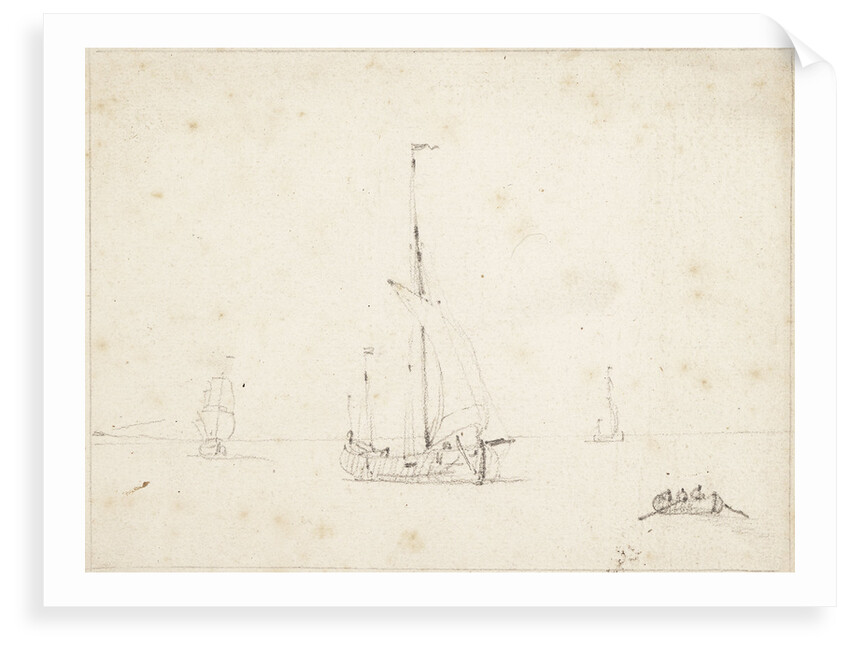 A galliot before the wind by Willem Van de Velde the Younger