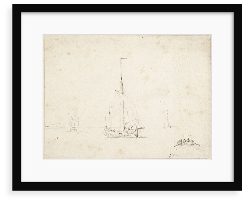 A galliot before the wind by Willem Van de Velde the Younger
